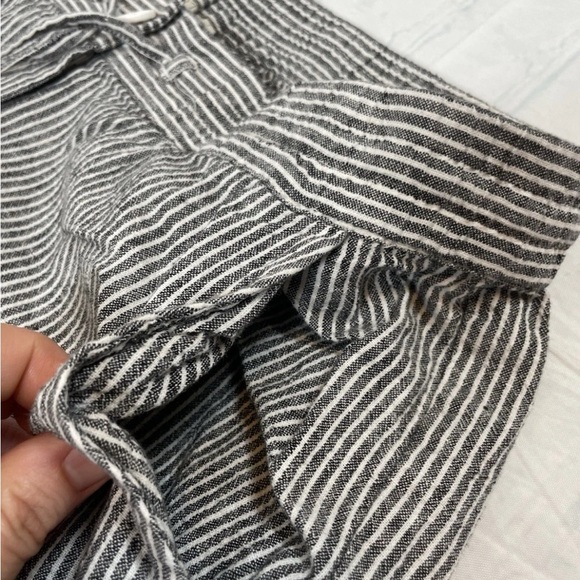 Talbots Gray and White Pinstripe Trousers pants women’s size m chambray linen - Picture 7 of 16
